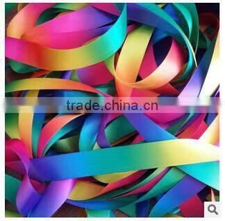 Rainbow color satin ribbon for gift box
