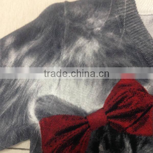 Children's no hand feeling reactive printing 100% cotton cardigan sweater