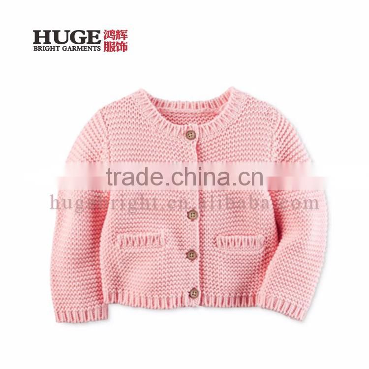 Button Closure At Front Fashionable Children Sweaters