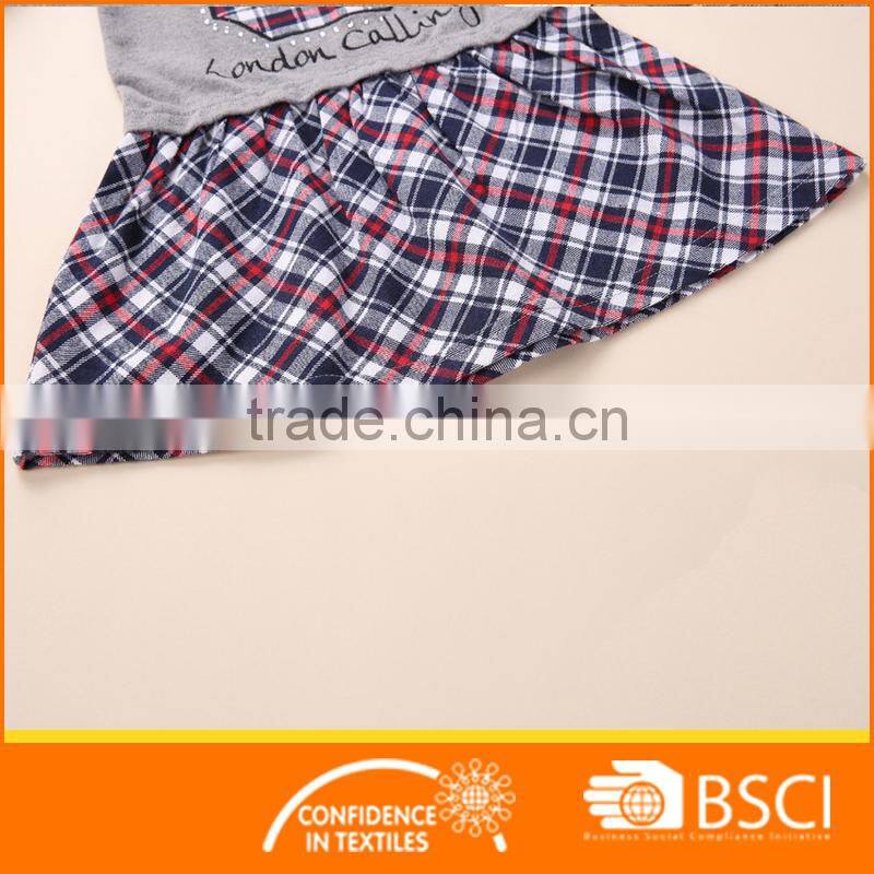 Fashion Child Girl Nice Sweater &Check Dress