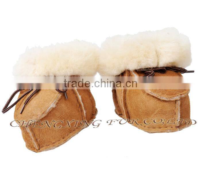 CX-SHOES-05A Fashion Real Sheep Skin Fur Funny Baby Shoes