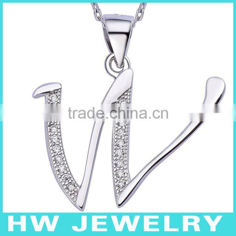 Letter B pendants Necklace Silver 925 Z Cubic Zirconia Necklaces