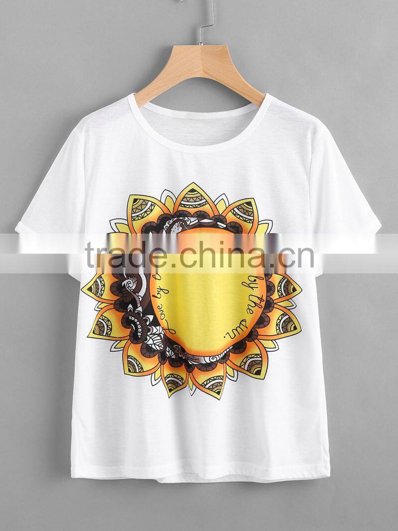 2017 hot sale OEM wholesale new style custom clothes fashion white boutique short sleeve kids printed t shirt