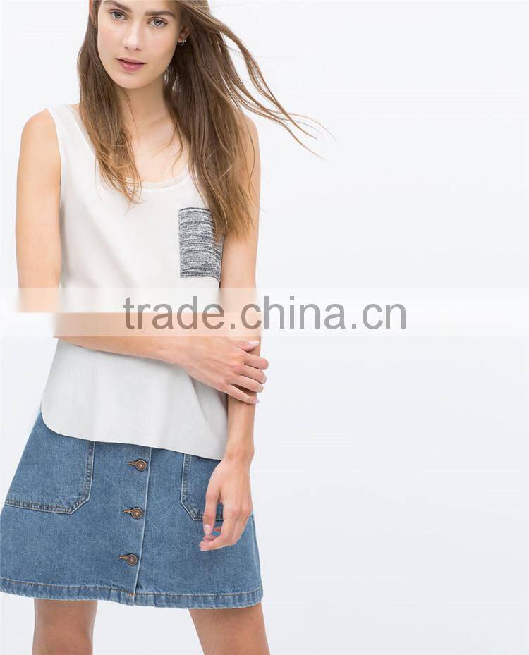 Bulk women tank top with pocket wholesale