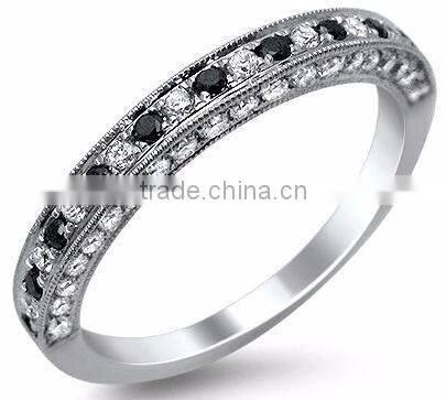 Self-designed jewelry cheap wholesale black white fashion O ring for men and women