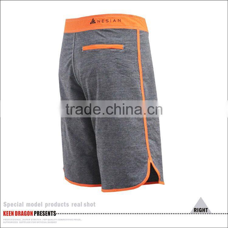 4 way stretch solid piping heather board shorts for men