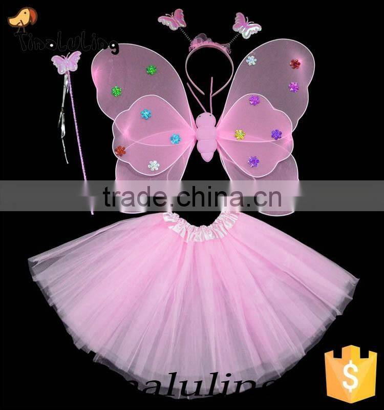 girls fancy dress angel wings with tutus party wears new products