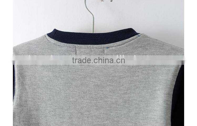 Autumn fashion top quality boys clothing pullover basic sweatshirt clothing flocking design