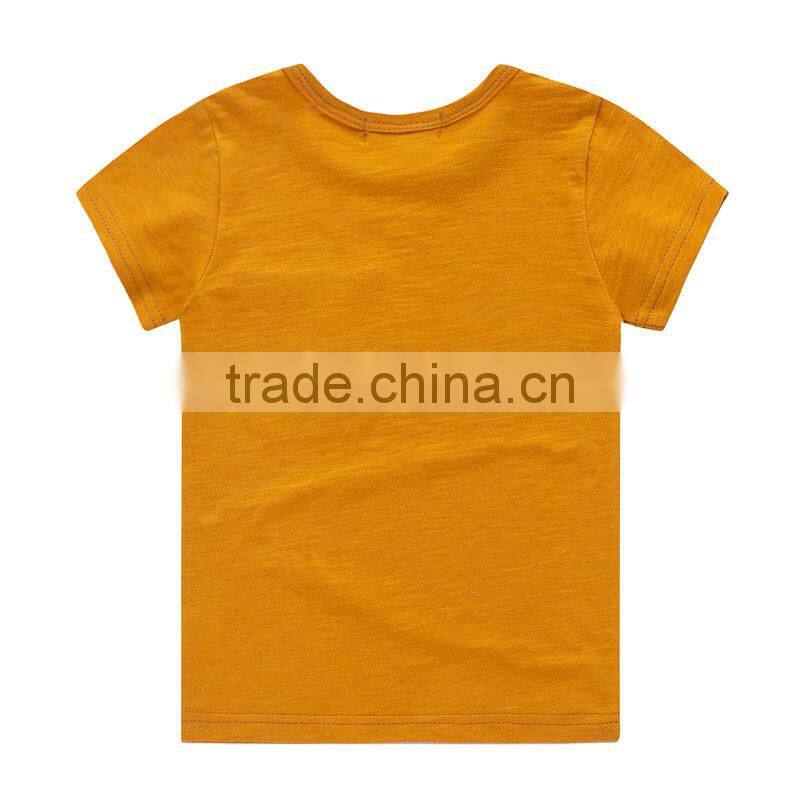 Wholesale Kids Summer Right Side Pocket Blank Cotton T-shirt