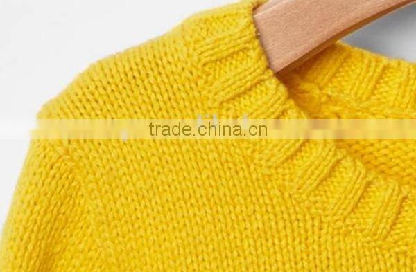 Baby girl contrast trim wool pullover sweater