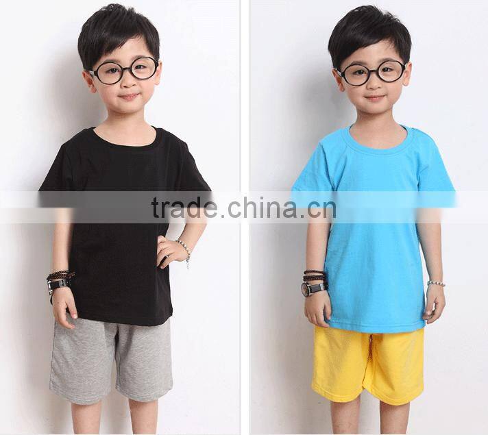 Fashion custom blank kids plain round neck short sleeve multi-color t shirts wholesale china supplier