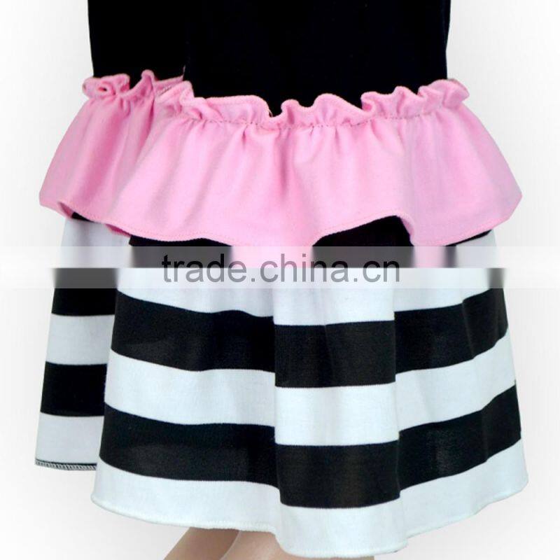 New Design 3pcs children clothing set ruffle compression long sleeve edible fungus shirt and pant gilr short layered set