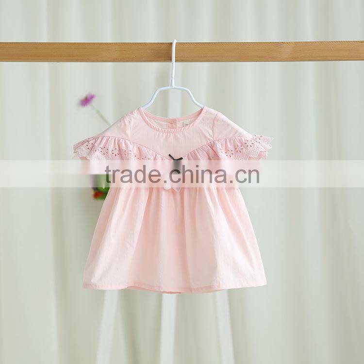 S17354A beautiful white ruffled shirts children fashion summer blouses