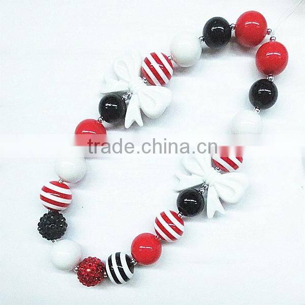 Christmas Baby Bubblegum Beaded Necklace