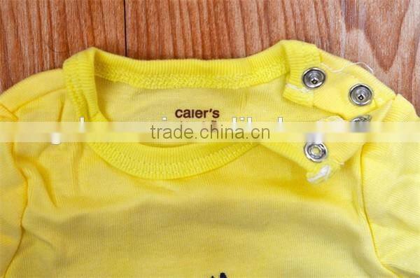 Summer Hot Sale cartoon Design o-neck snapping Baby T-shirt set