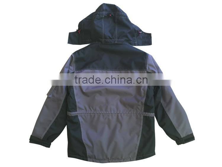 Hot selling letterman 300d polyester oxford fabric with pu coating workwear water proof jacket with EN343