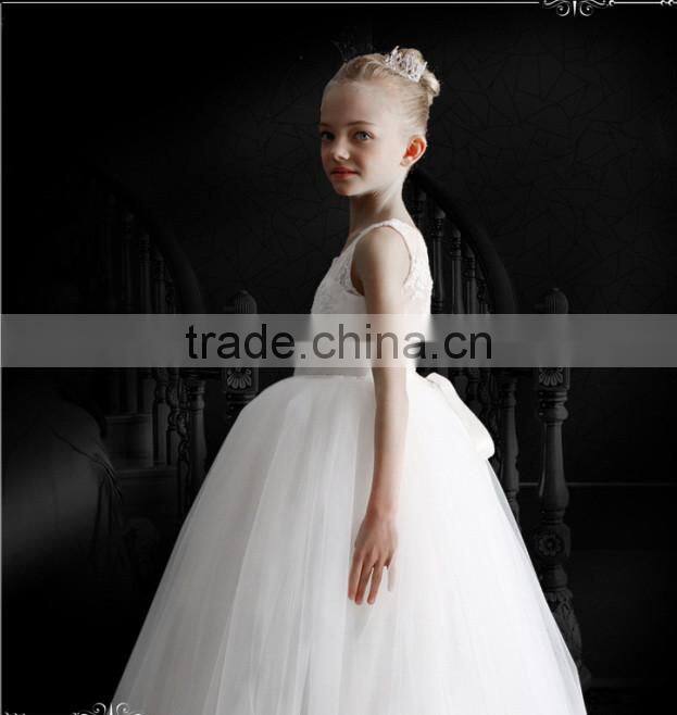 New Design Girl Formal Dress White Wedding Dress For Performance Pretty Children Wear GD90427-4