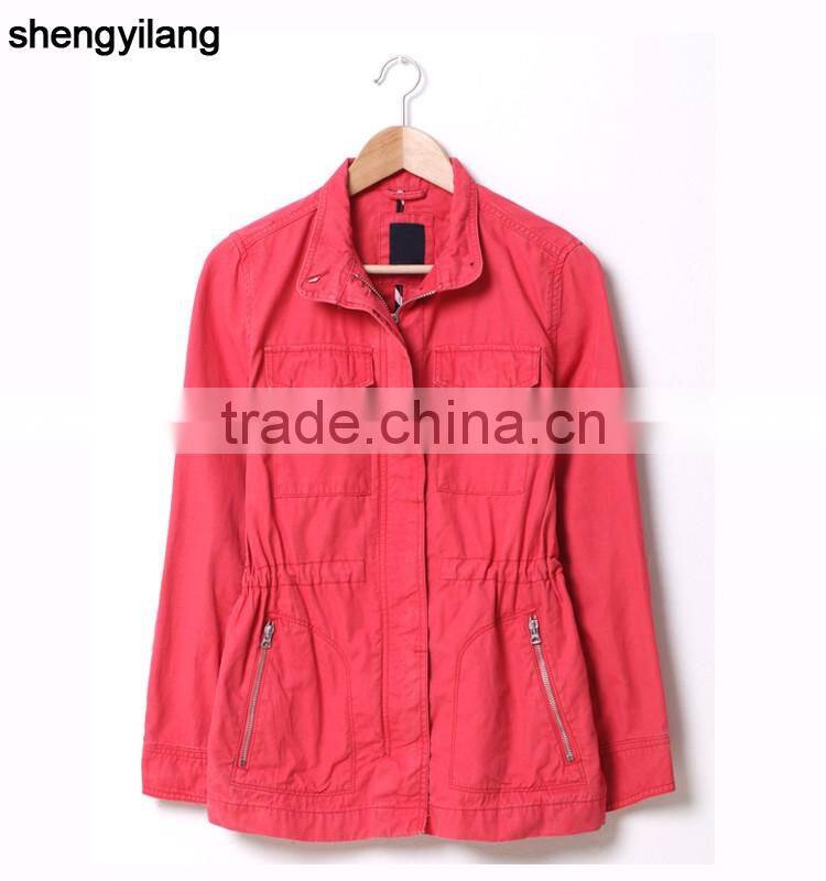 OEM/ODM women cotto baseball jacket green custom jacket guangzhou clothing manufacturer