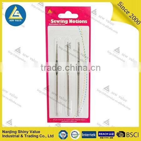 Single headed nickel plated steel crochet hook for knitting usage