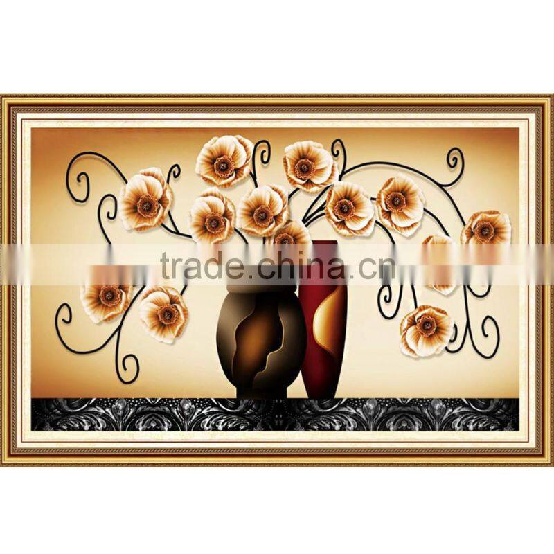 Multicolor Flower Pattern Embroidery Diamond &Rhinestone Painting DIY Kit Cross Stitch For Living Room