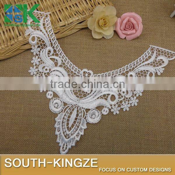 New crochet collar Beautiful Milk White Fabric Flower Venise Lace Sewing Applique DIY Craft soluble lace collar Ladies