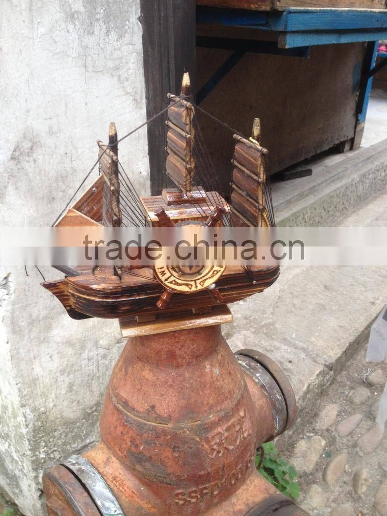 1 pc MOQ Sailing Boat/Sailing Ship/Sailing Vessel/Junk/Jalor Wood Boat,Home Decor Wood Craft Sailing Boat Model Gift for Kids