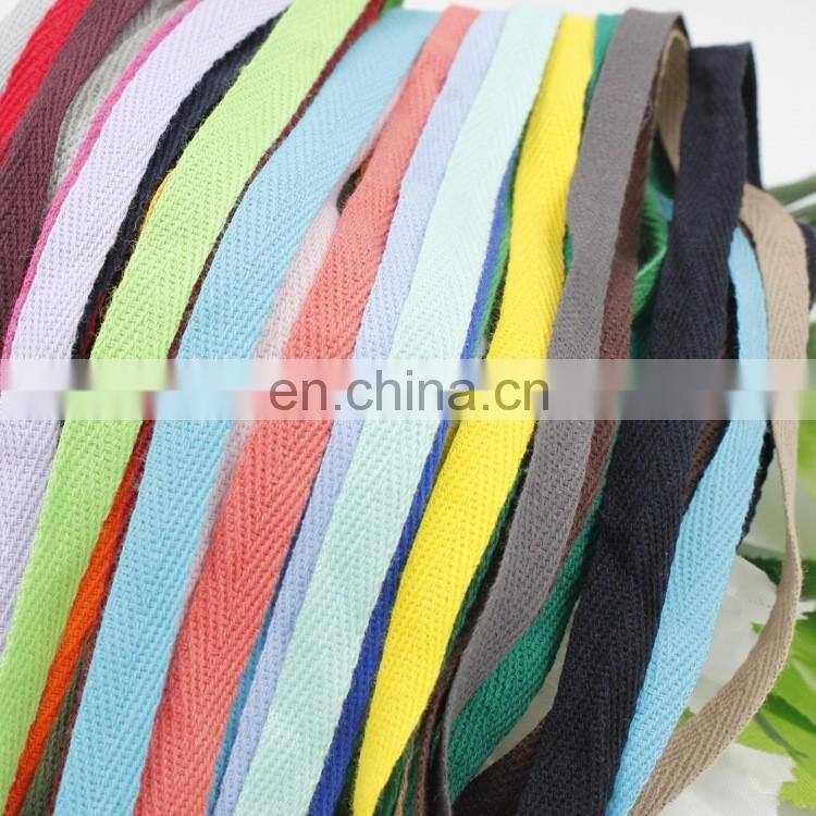 factory supply stock colored 1cm herringbone cotton webbing