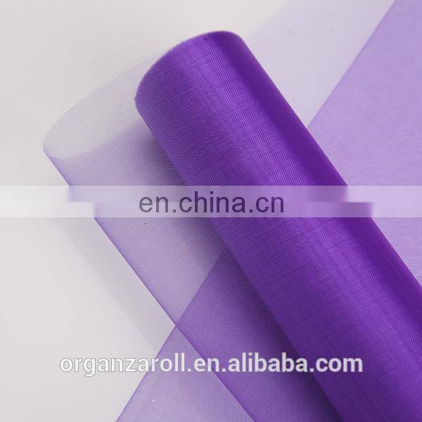 2015 hot sale customized cheap polyester crystal organza fabric roll