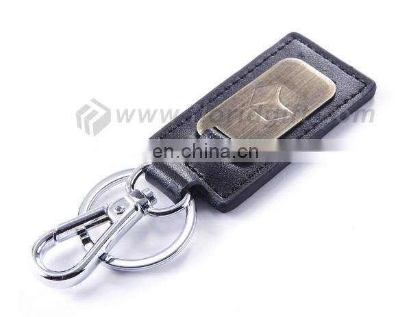 Wholesale cheap Custom Metal Leather Keychains Key Fob