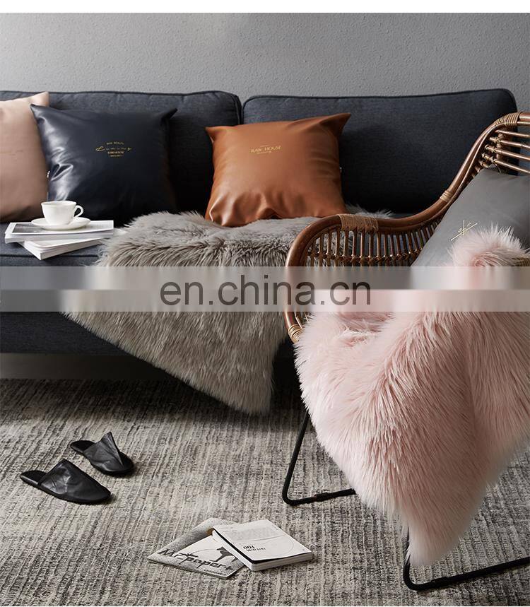 RAWHOUSE pink white gray plush skindeer leather carpet