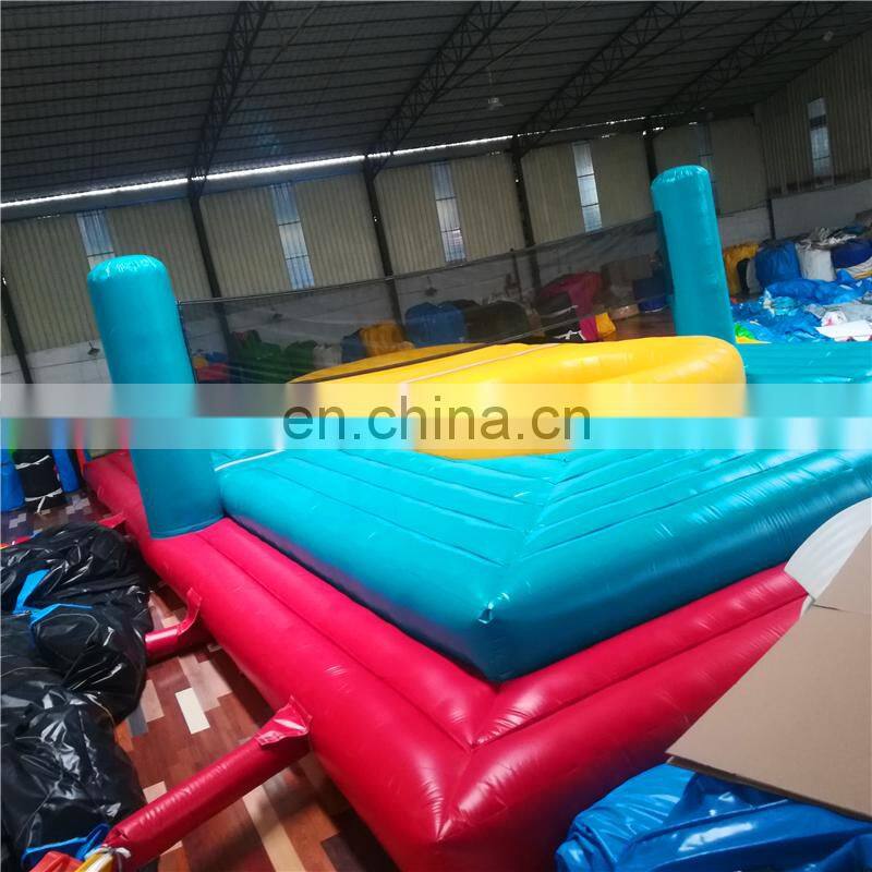 Outdoor movable inflatable volleyball court with jump trampoline for adults