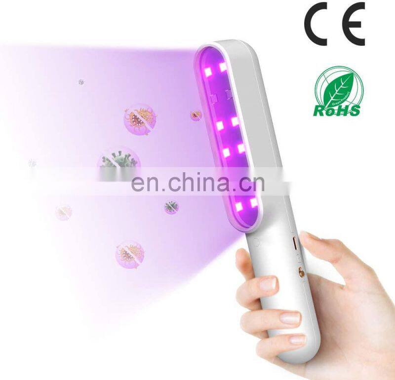 UV disinfection stick, portable LED disinfection lamp USB Rechargeable UV C sterilizer wand