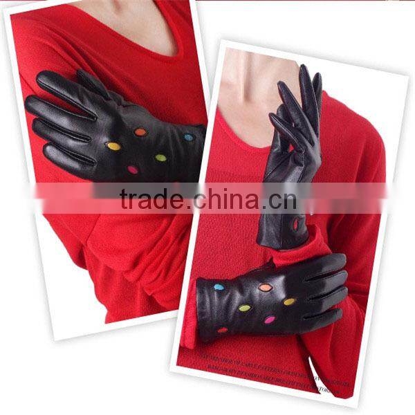 2016 Classic and Fashion Sheepskin Leather Touch Screen Leather Gloves with Cheap Price