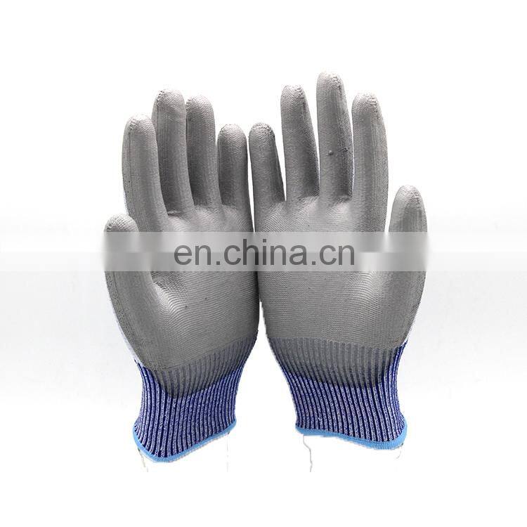 HY 13G Safety Gloves Cut 5 Feature Abrasion Resistance Gloves Use For Steel Framing Ground Handling Pins With PU 4543