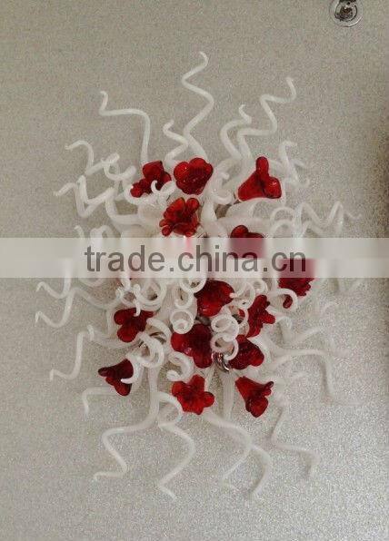 Decorative Art Glass Red Rose Wall Light