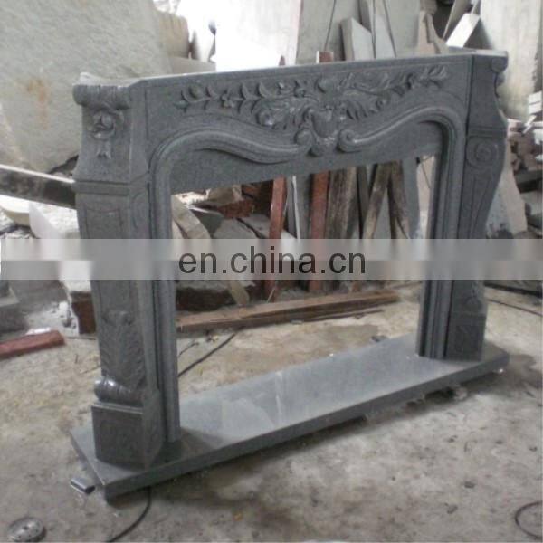 Indoor granite carving decorative fireplace surround