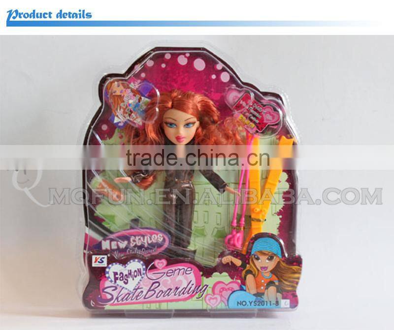 Mini Qute 30 cm kawaii big eyes beautiful America Latex kid fashion Plastic doll educational toy with accessories NO.YS2011-8D