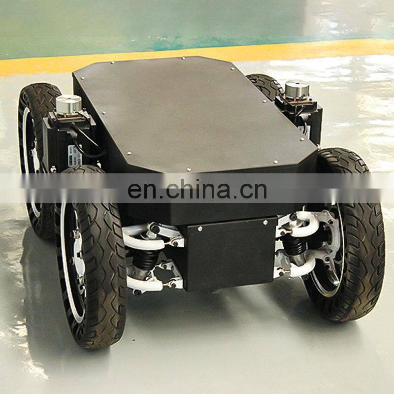 stable transportation robot tank chassis with four rubber wheels