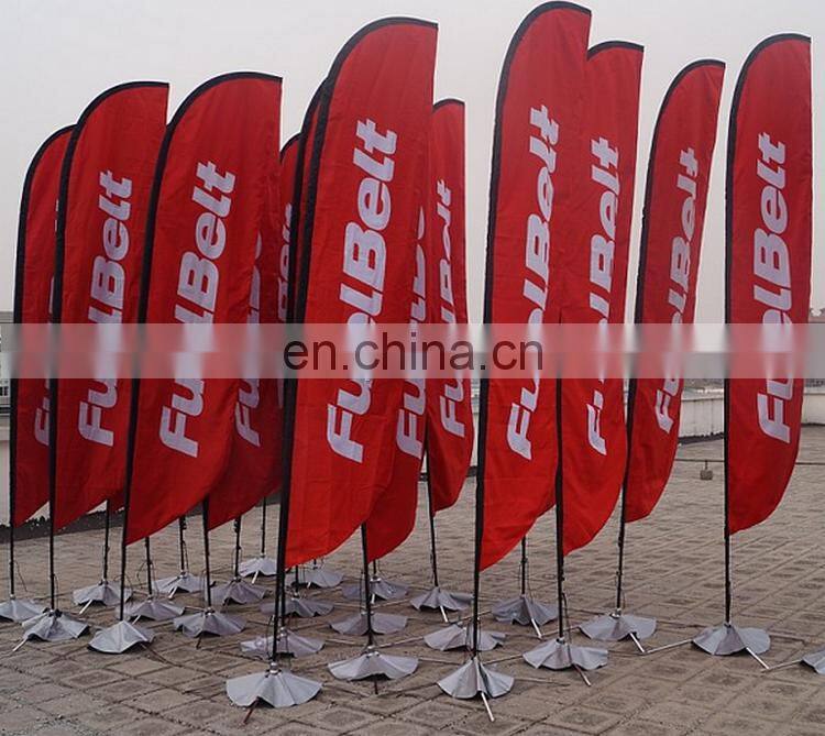 hot selling promotion beach teardrop feather flags printing with kinds bases ( Flag Pole + Fabric +Printing,Complete Production)
