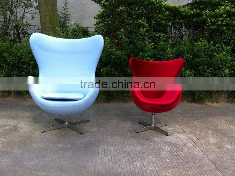 replica wholesale fiberglass egg chair,swivel egg chair , fabric/ leather egg chair with aluminum base designed by Arne Jacobsen