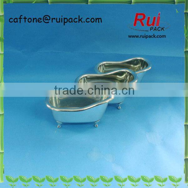 silver mini bath tube body care , mni bath gift set