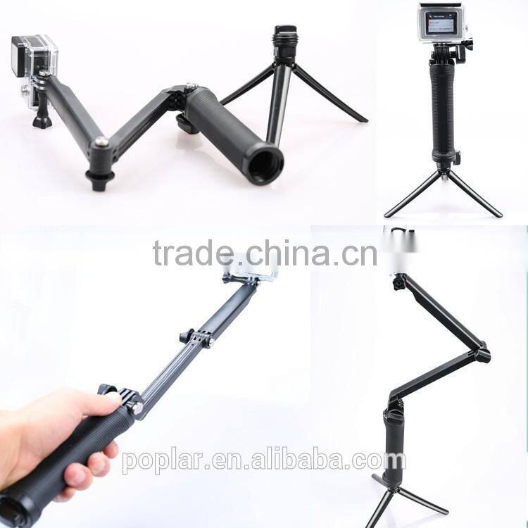 New camera accessories For Gopros hero4 session 3-way mount tripod monopod gopros 3-way grip Grip Super Portable Magic