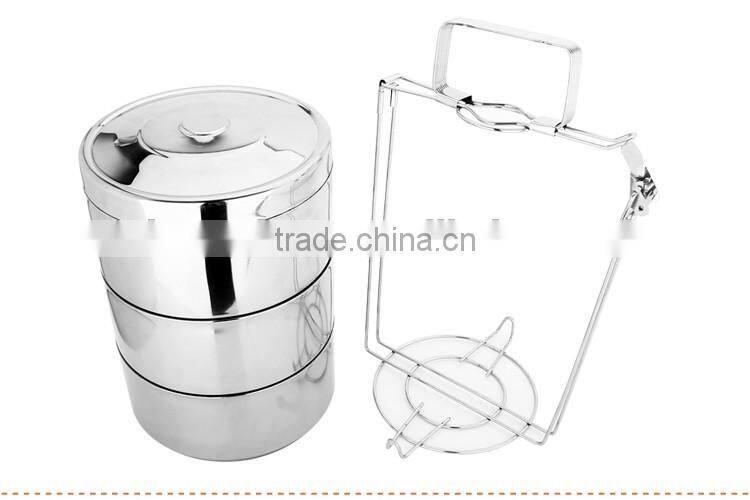 Portable Stainless Steel Hot four Layer Tiffin Lunch Box/ insulated food carrier/ hand pot
