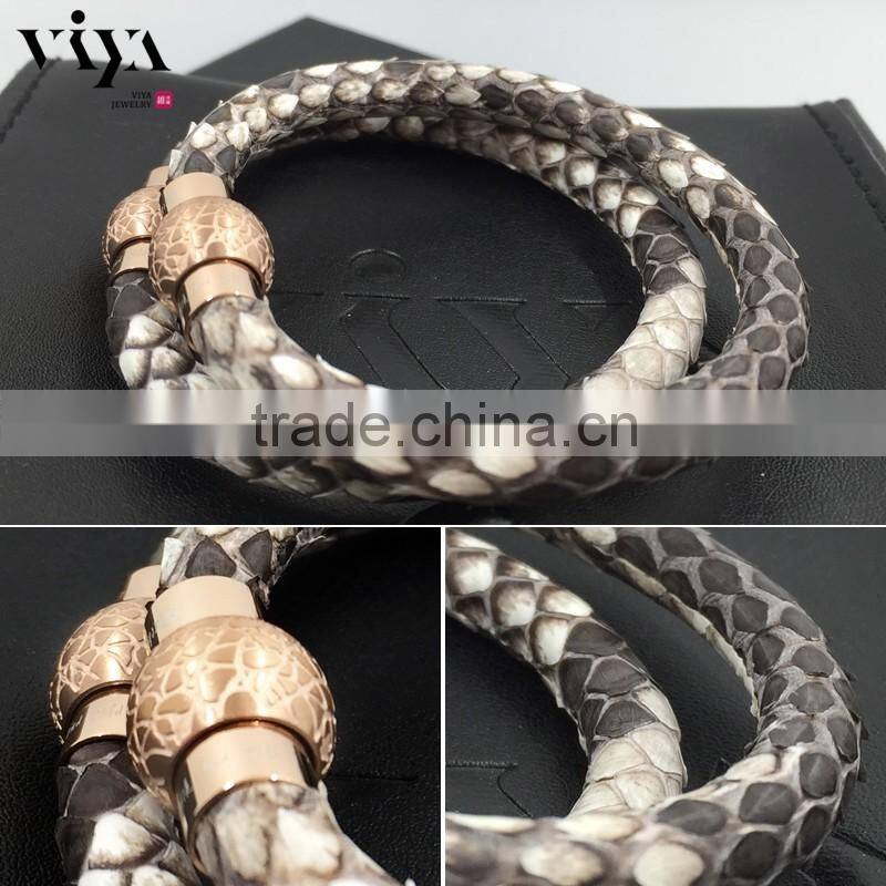 New Design Men Stingray Leather Bracelet High Quality Magnetic Bangle with Wholesale Prices