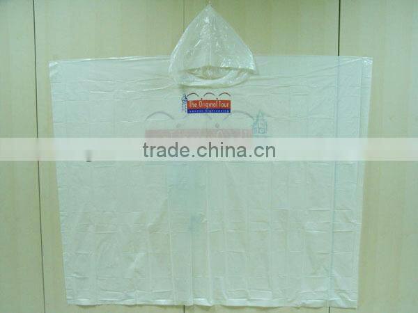 Disposable PE Transparency Rain Poncho Raincoat