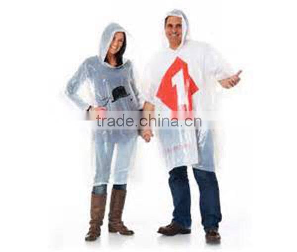 Disposable Custom Printed Waterproof Plastic Emergency Raincoat