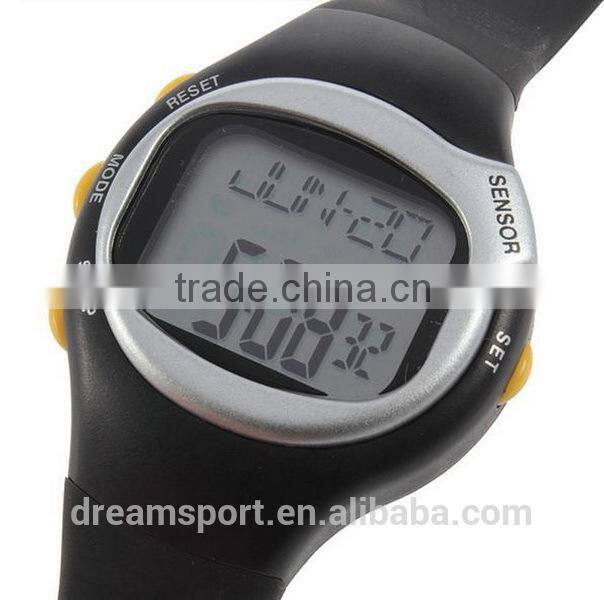 Water resistant finger sensor heart rate watch pulse digital slap wrist watch