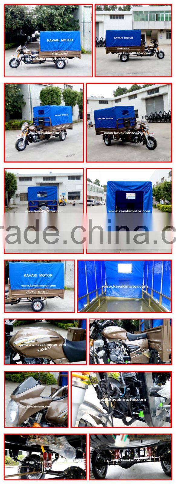 Three Wheel Family Farming Usage Electric Start Cargo Carrier Tricycle / Cargo Bike For Sale