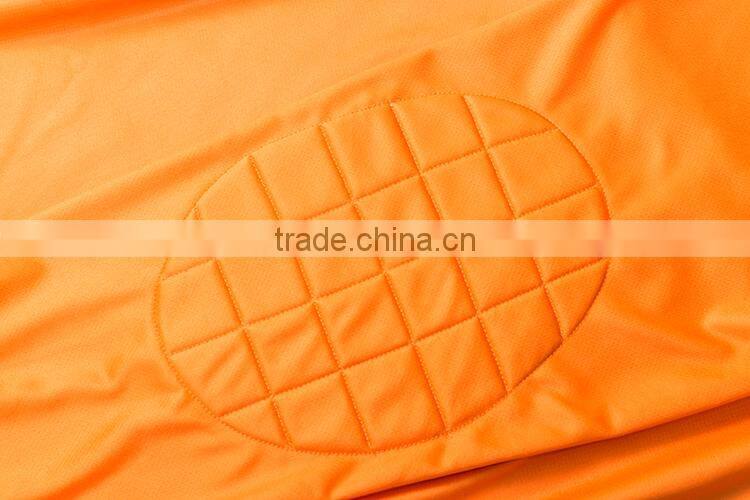 wholesale v neck printing sponge patch sewing on elbow soccer jersey goalkeeper shirt