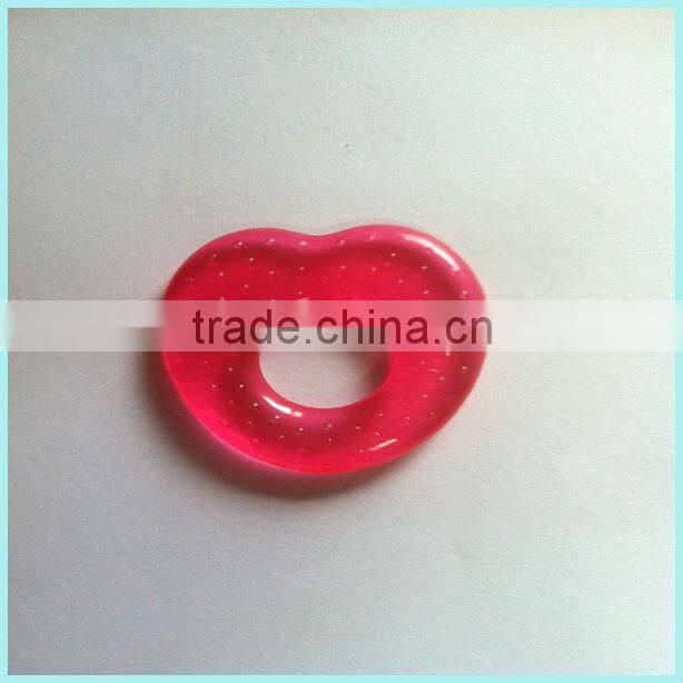 100% Food Grade Soft Heart Shape Silicone Baby Teether for Biting